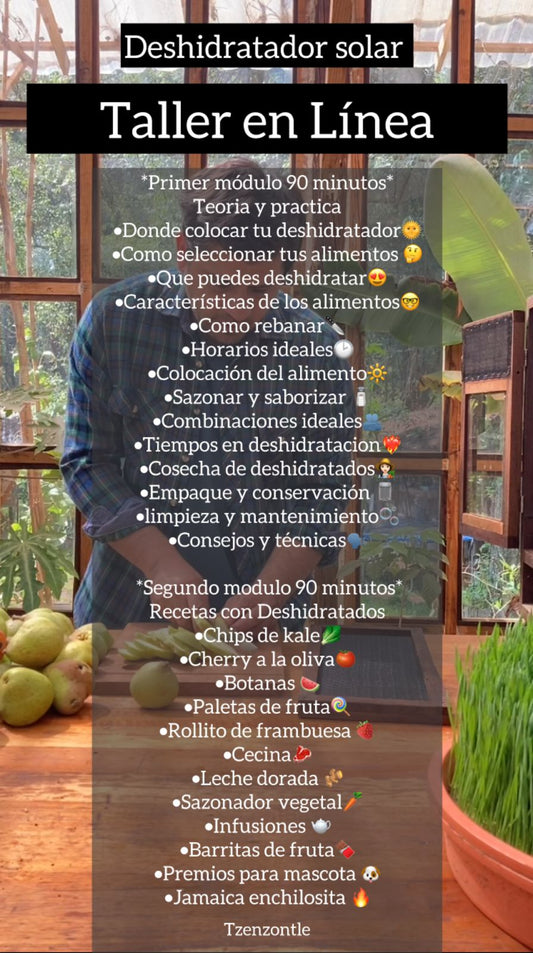 Taller online en VIVO Deshidrata en Casa